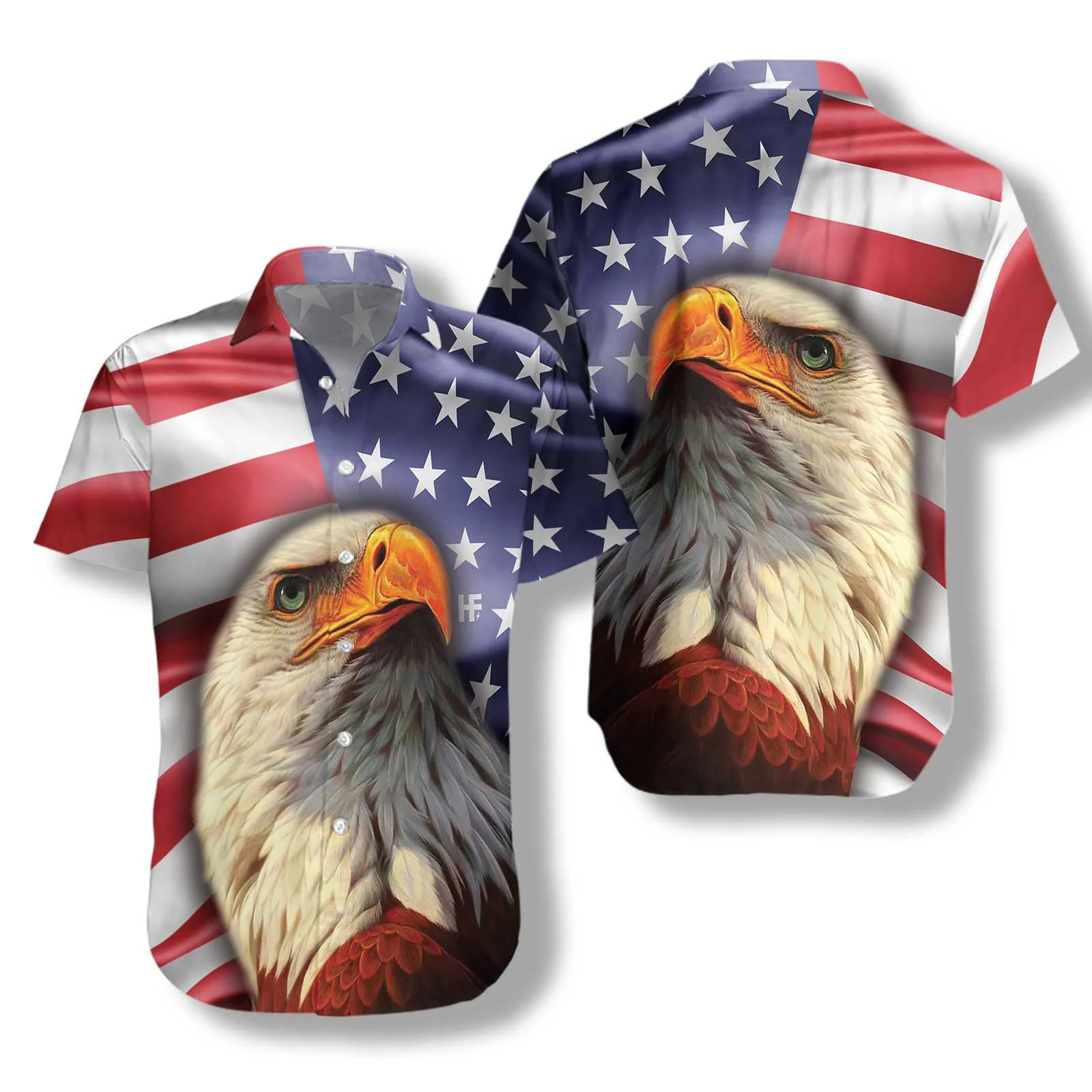 American Eagle USA Flag Hawaiian Shirt Aloha Shirt For Men and Women