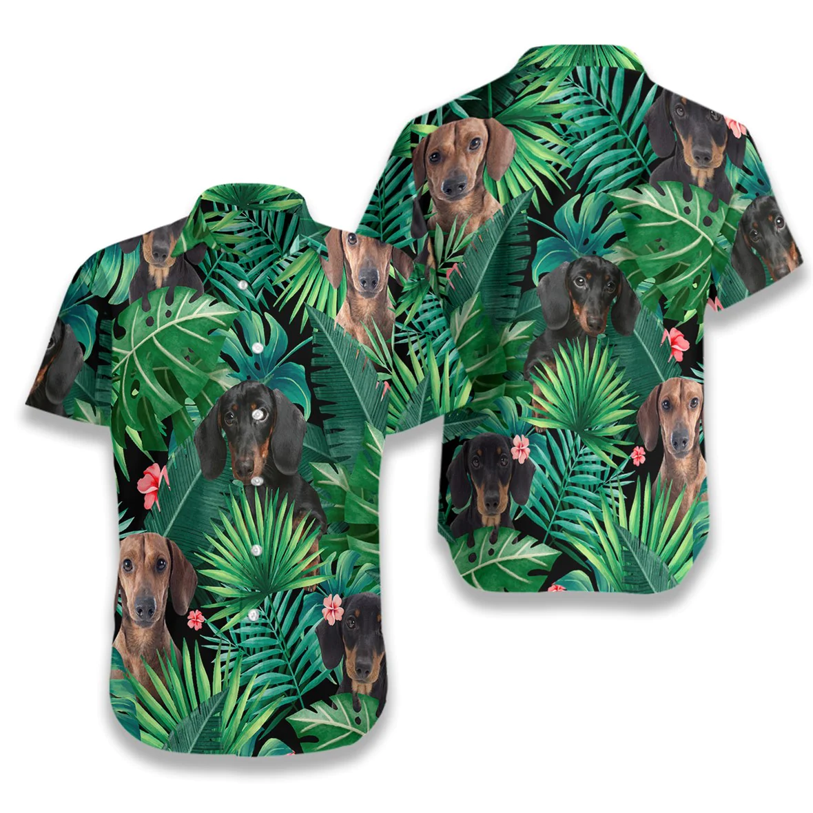 Tropical Dachshund Hawaiian Shirt Aloha Shirt For Men and Women