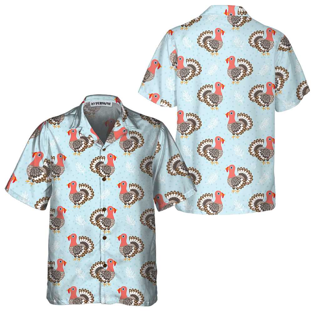 Beautiful Turkey Birds Thanksgiving Hawaiian Shirt Funny Turkey Gobble Hawaiian Shirt Aloha Shirt For Men and Women