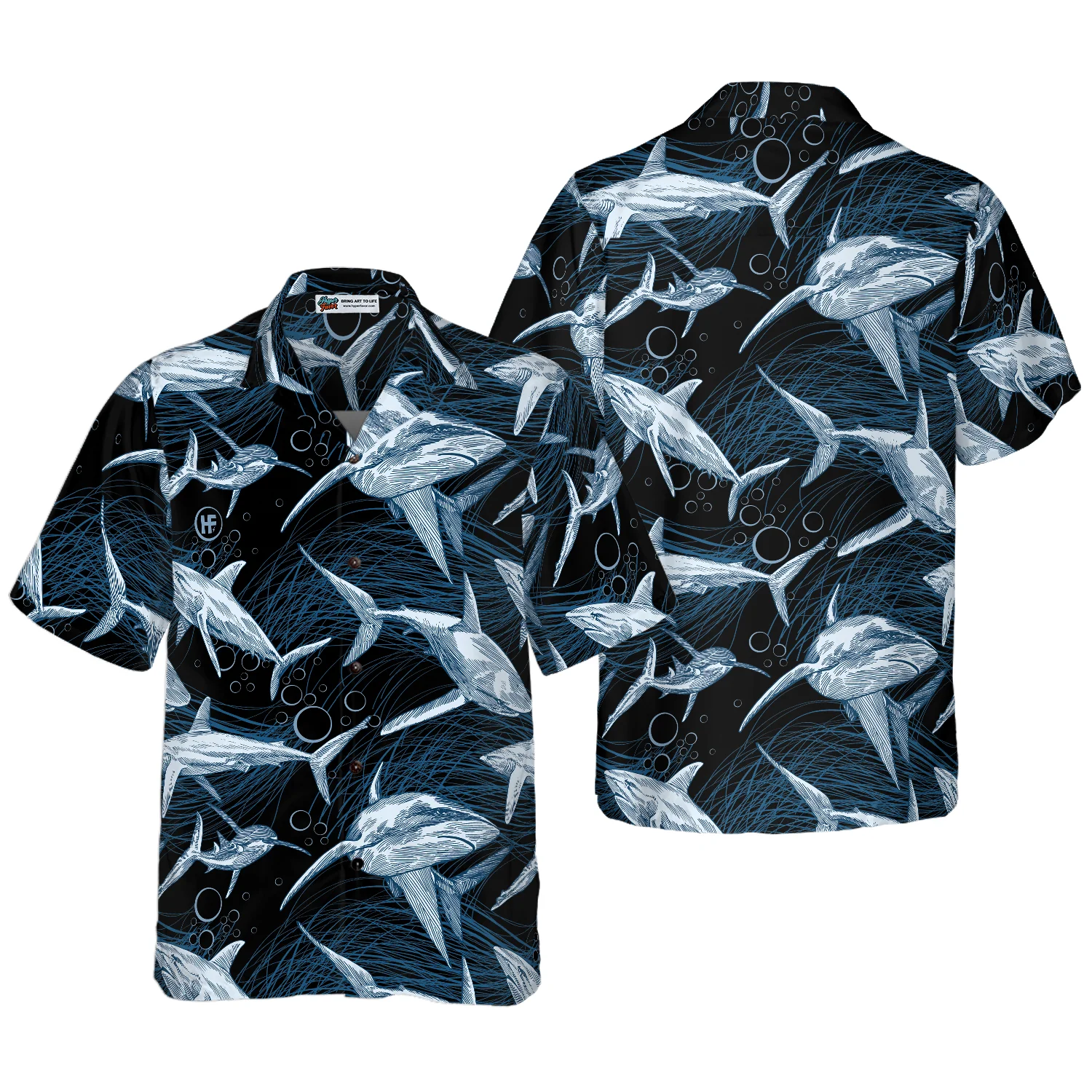 Under Water Shark Hawaiian Shirt Aloha Shirt For Men and Women