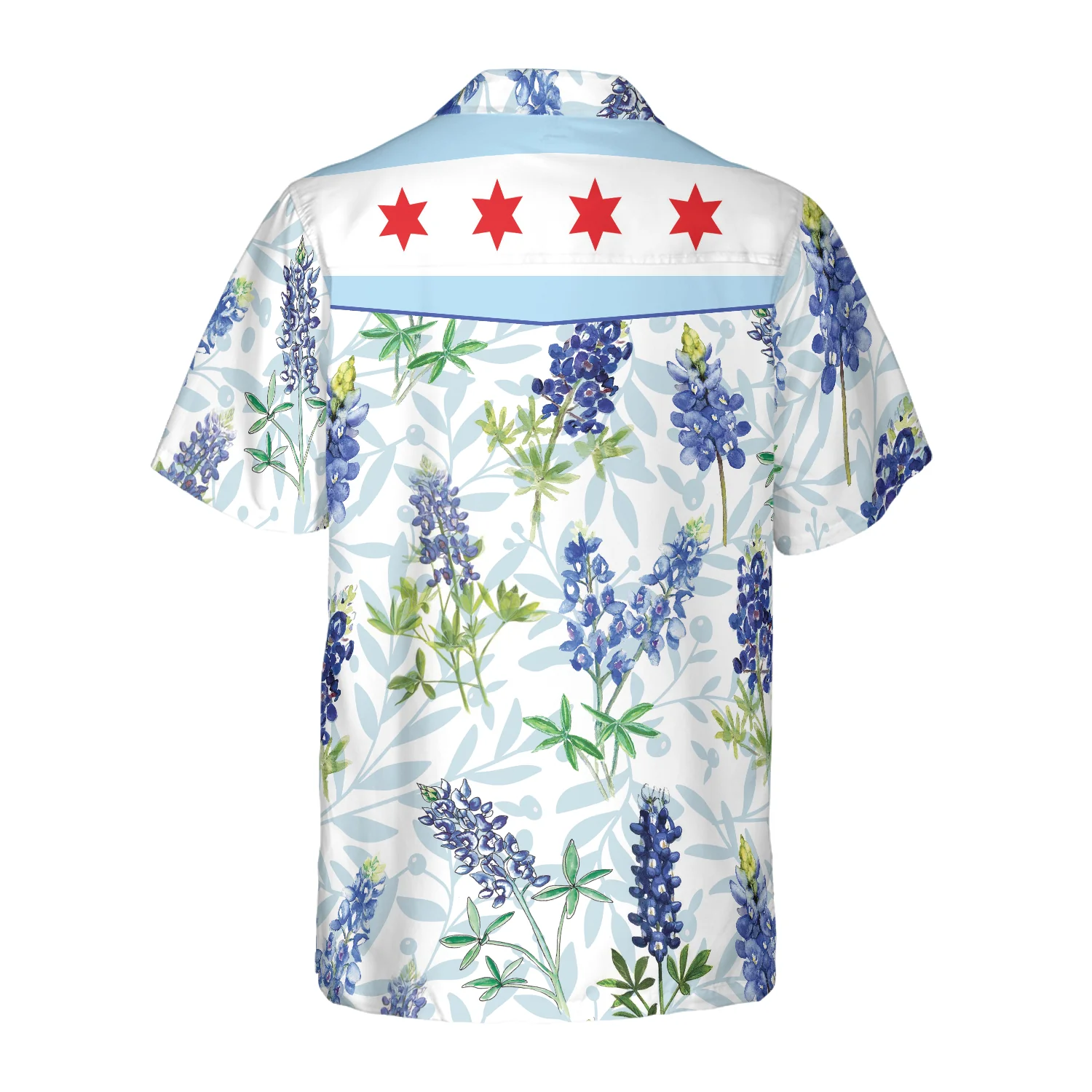 Chicago Bluebonnet Flag Hawaiian Shirt Aloha Shirt For Men and Women