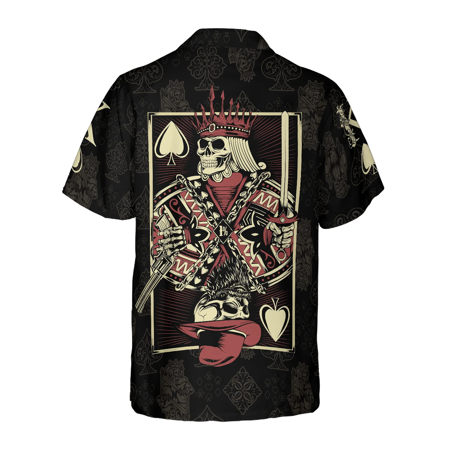 Skull King Of Spades Card Hawaiian Shirt Aloha Shirt For Men and Women