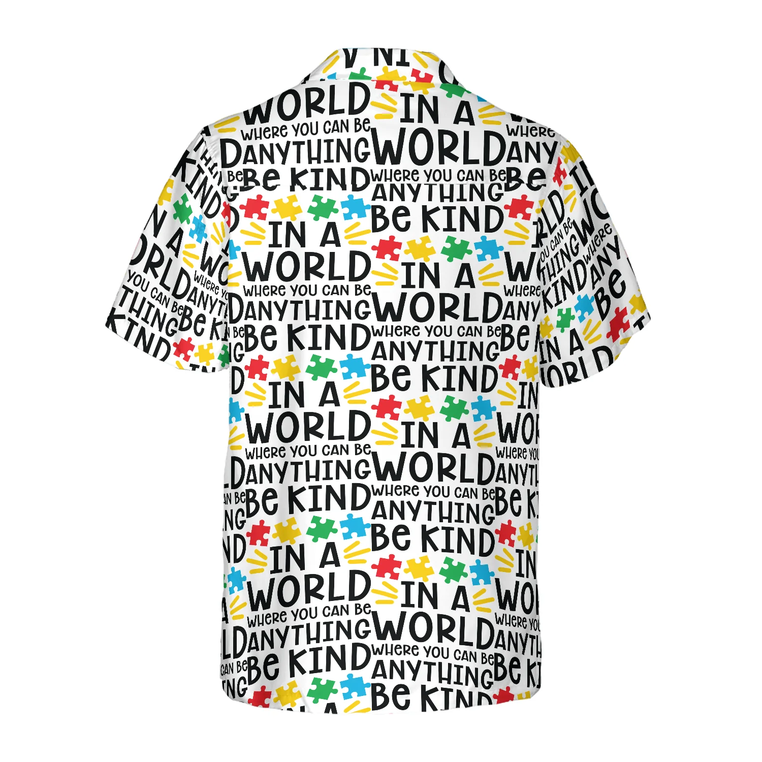 Be Kind Autism Multicolor Puzzle Hawaiian Shirt Aloha Shirt For Men and Women