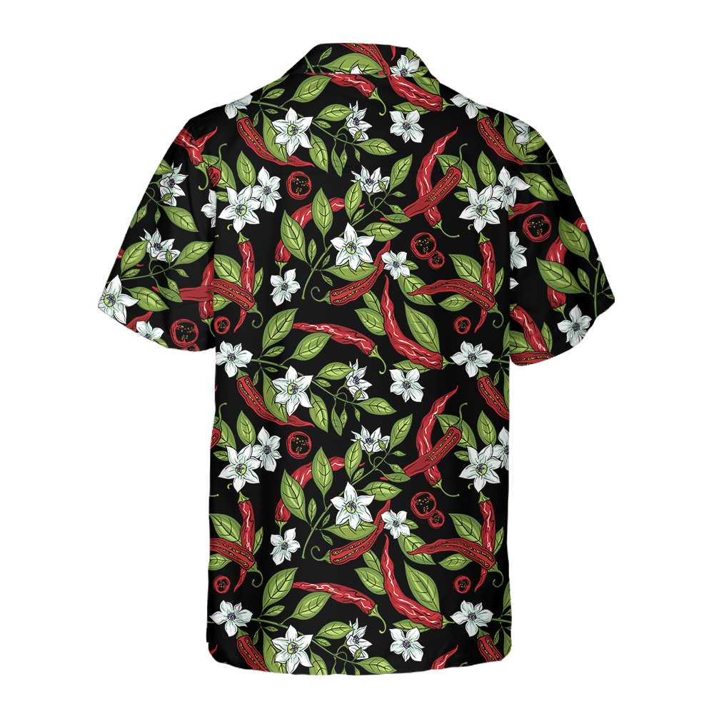 Mexican Jalapeno Chilli Flowers Hawaiian Shirt Funny Red Pepper Shirt Red Hot Chilli Shirt Aloha Shirt For Men and Women