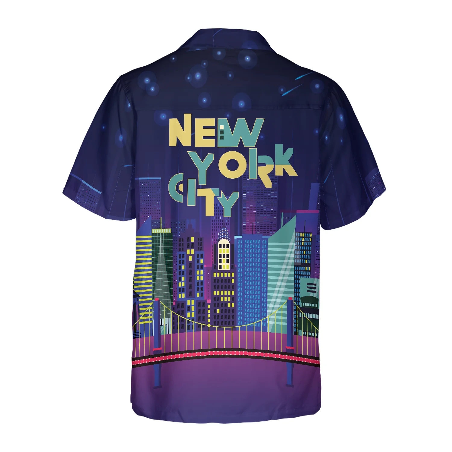 New York City By Night Hawaiian Shirt Aloha Shirt For Men and Women