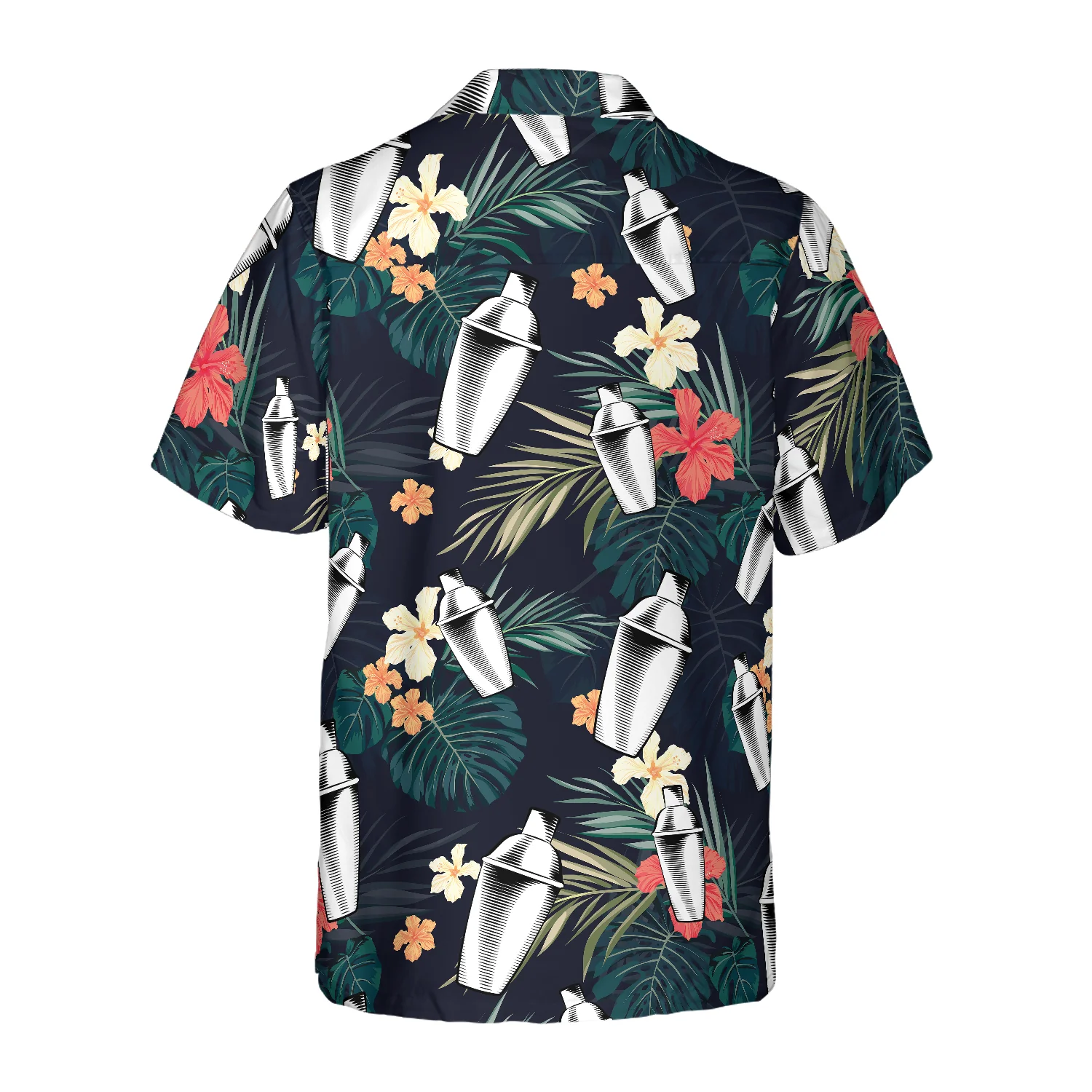 Tropical Pattern Bartender Shirts Hawaiian Shirt Aloha Shirt For Men and Women