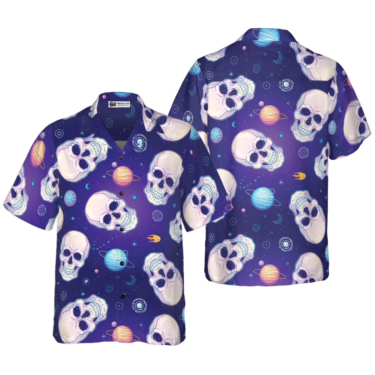 Skull Planets Outta Space Hawaiian Shirt Aloha Shirt For Men and Women