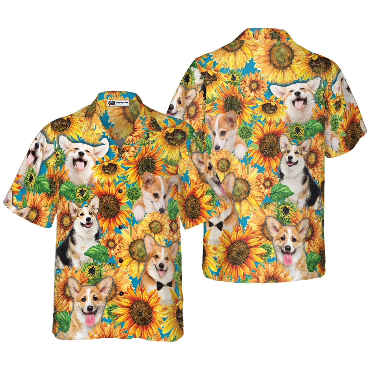 Corgi Lovers With Sunflower Hawaiian Shirt Aloha Shirt For Men and Women