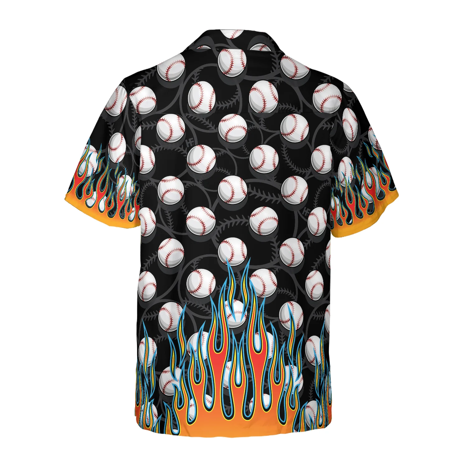 Flame Baseballs Hawaiian Shirt Aloha Shirt For Men and Women