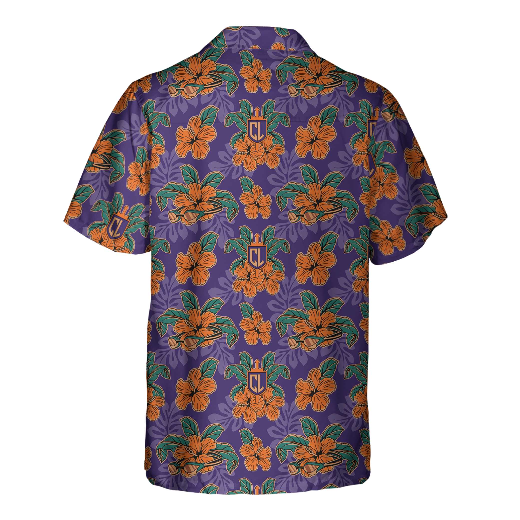 CL Tropical Floral Purple Hawaiian Shirt Aloha Shirt For Men and Women