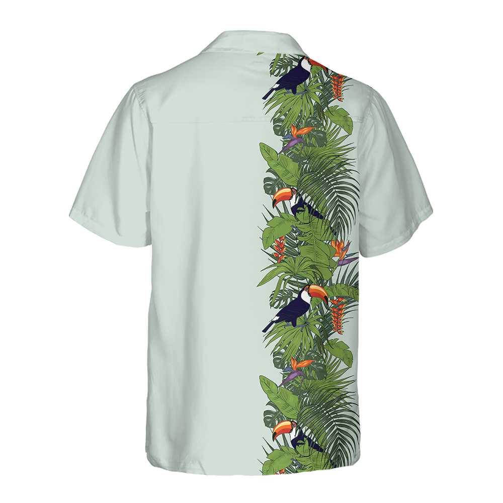 Green Toucan Paradise Hawaiian Shirt Tropical Toucan Shirt  Women Aloha Shirt For Men and Women