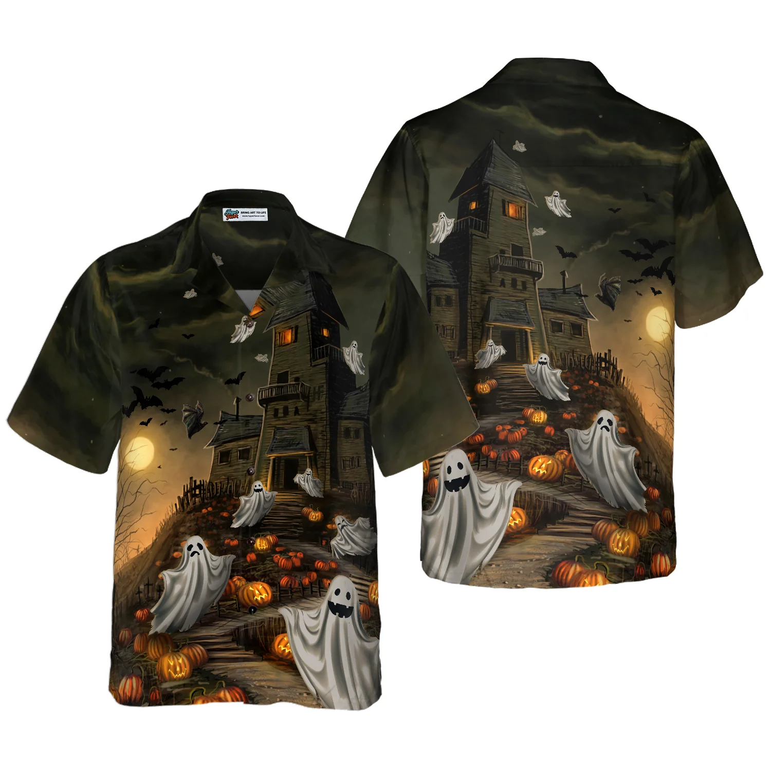 Haunted House For Ghost Halloween Hawaiian Shirt Halloween Shirt Aloha Shirt For Men and Women