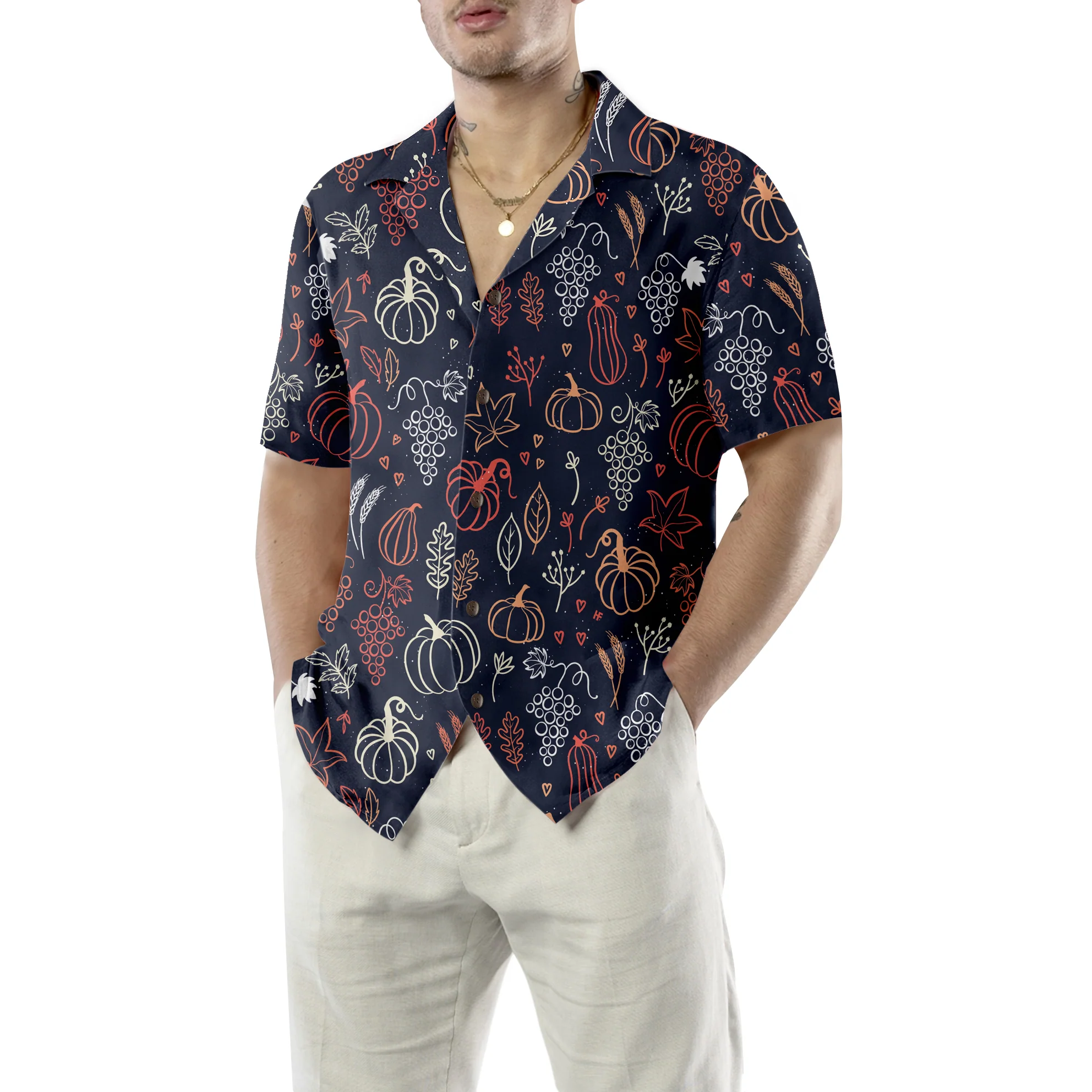 Elegant Thanksgiving Hawaiian Shirt Aloha Shirt For Men and Women