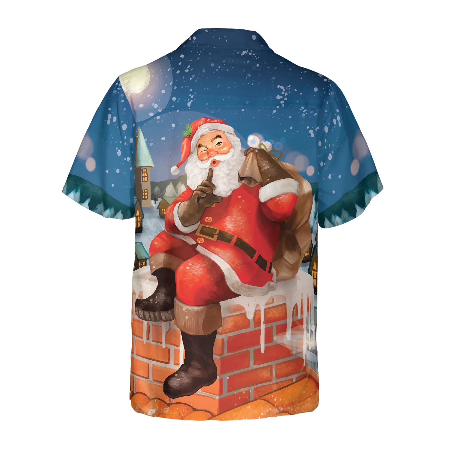 Hawaiian Shirts Santa With Gift Shirt Short Sleeve Christmas Shirt Idea Gift Aloha Shirt For Men and Women