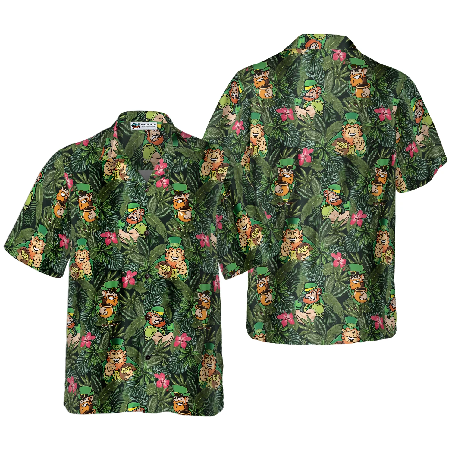 Irish Leprechaun Tropical Hawaiian Shirt Aloha Shirt For Men and Women