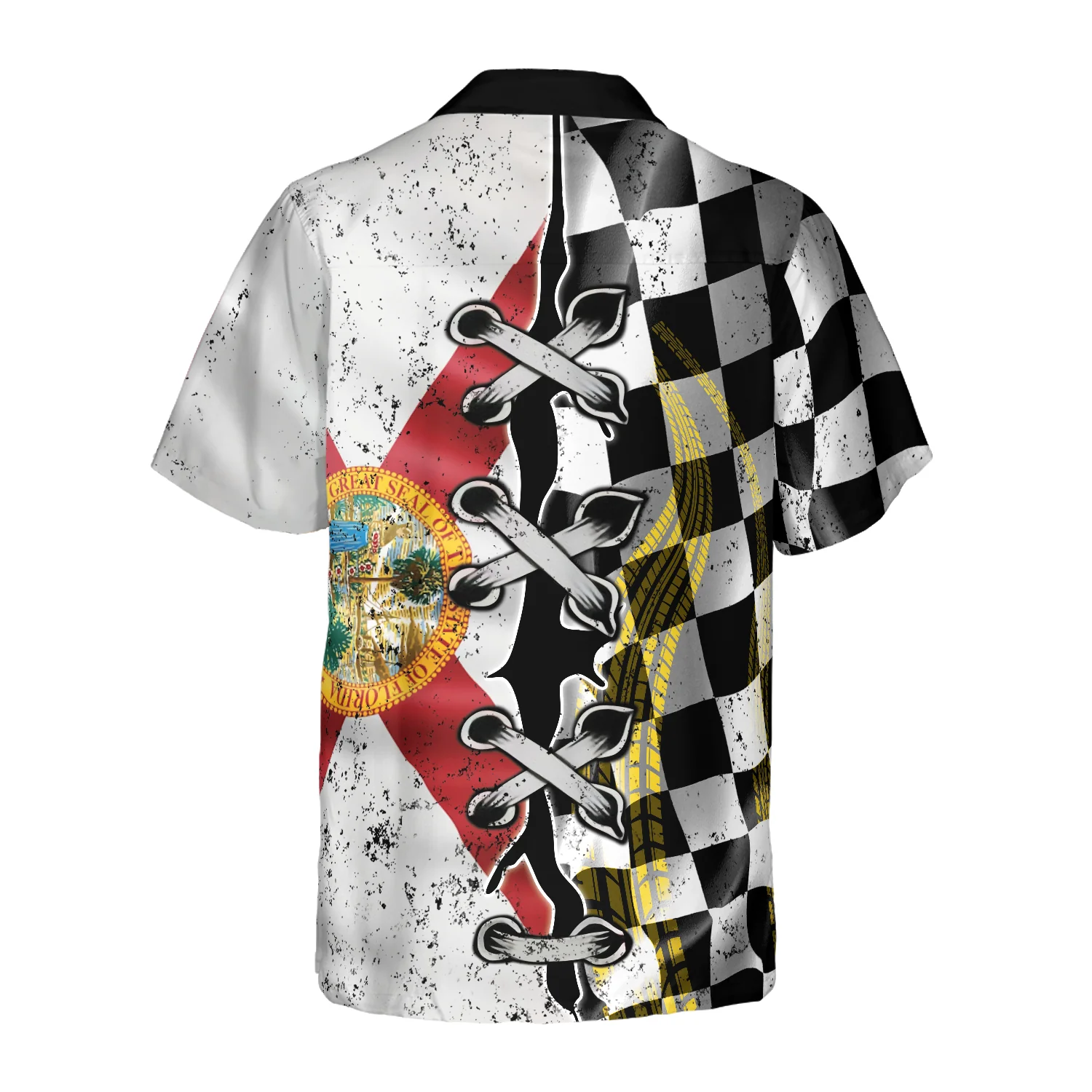 Florida Racing Flag Hawaiian Shirt Aloha Shirt For Men and Women