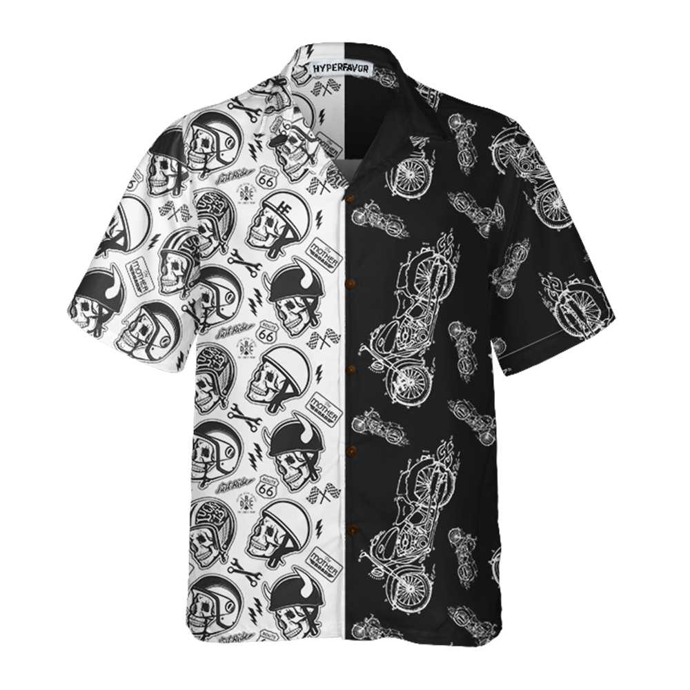 Motorcycles With Skulls And Helmet Motorcycle Hawaiian Shirt Aloha Shirt For Men and Women