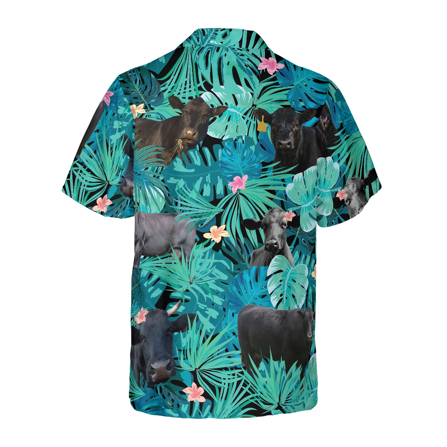 Tropical Black Cow Lover Hawaiian Shirt Aloha Shirt For Men and Women