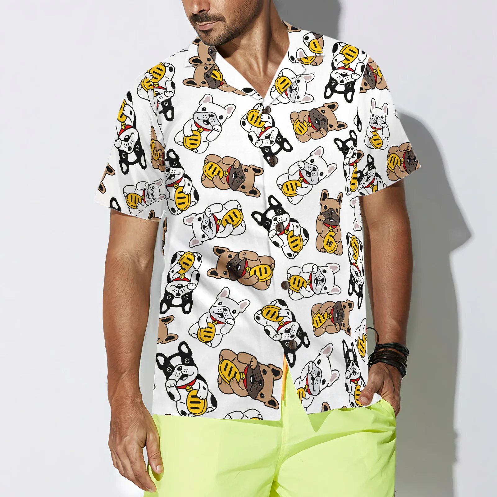 Lucky Bulldog Shirt Hawaiian Shirt Aloha Shirt For Men and Women