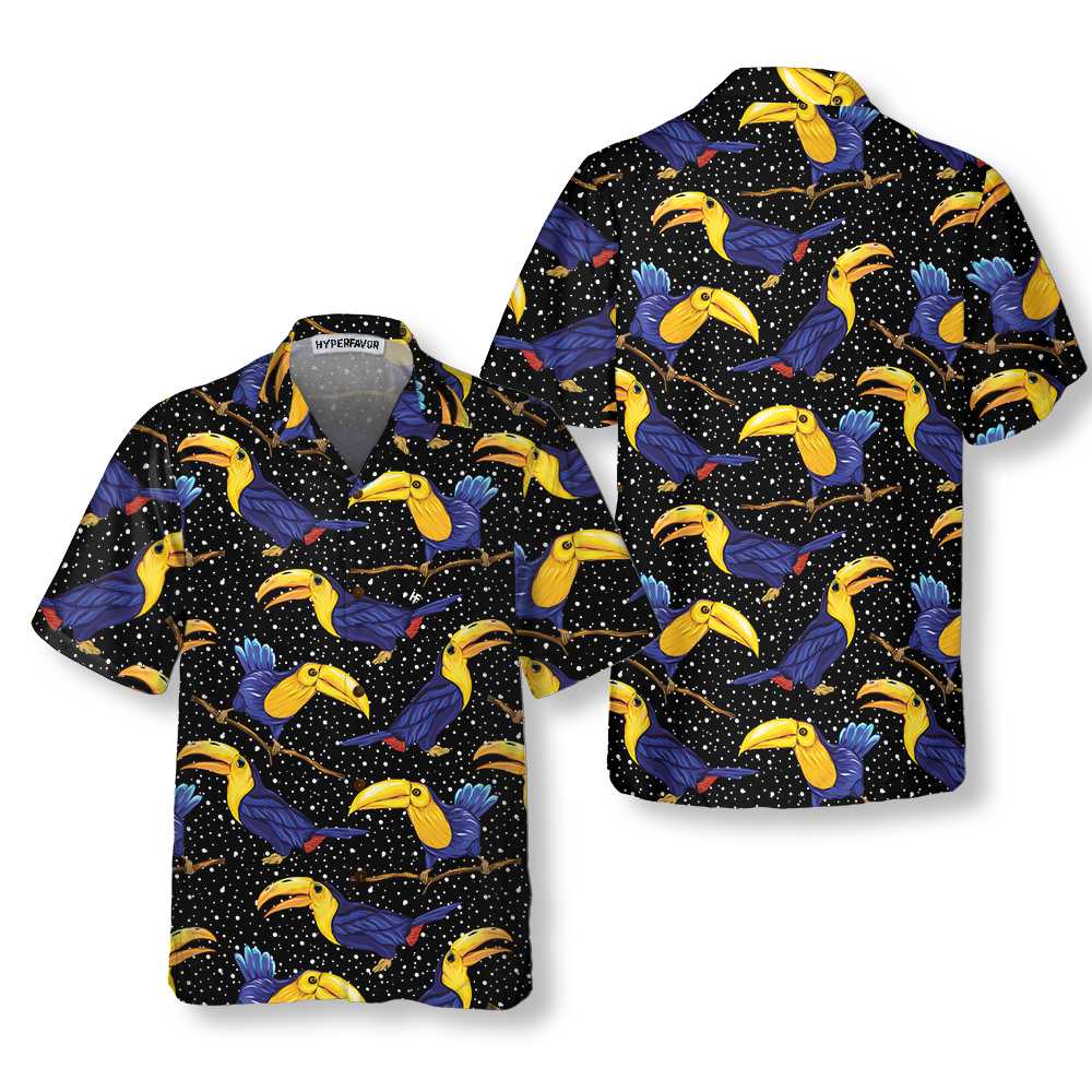 Colorful Toucan Summer Hawaiian Shirt Tropical Toucan Shirt For Adults Cool Toucan Print Shirt Aloha Shirt For Men and Women