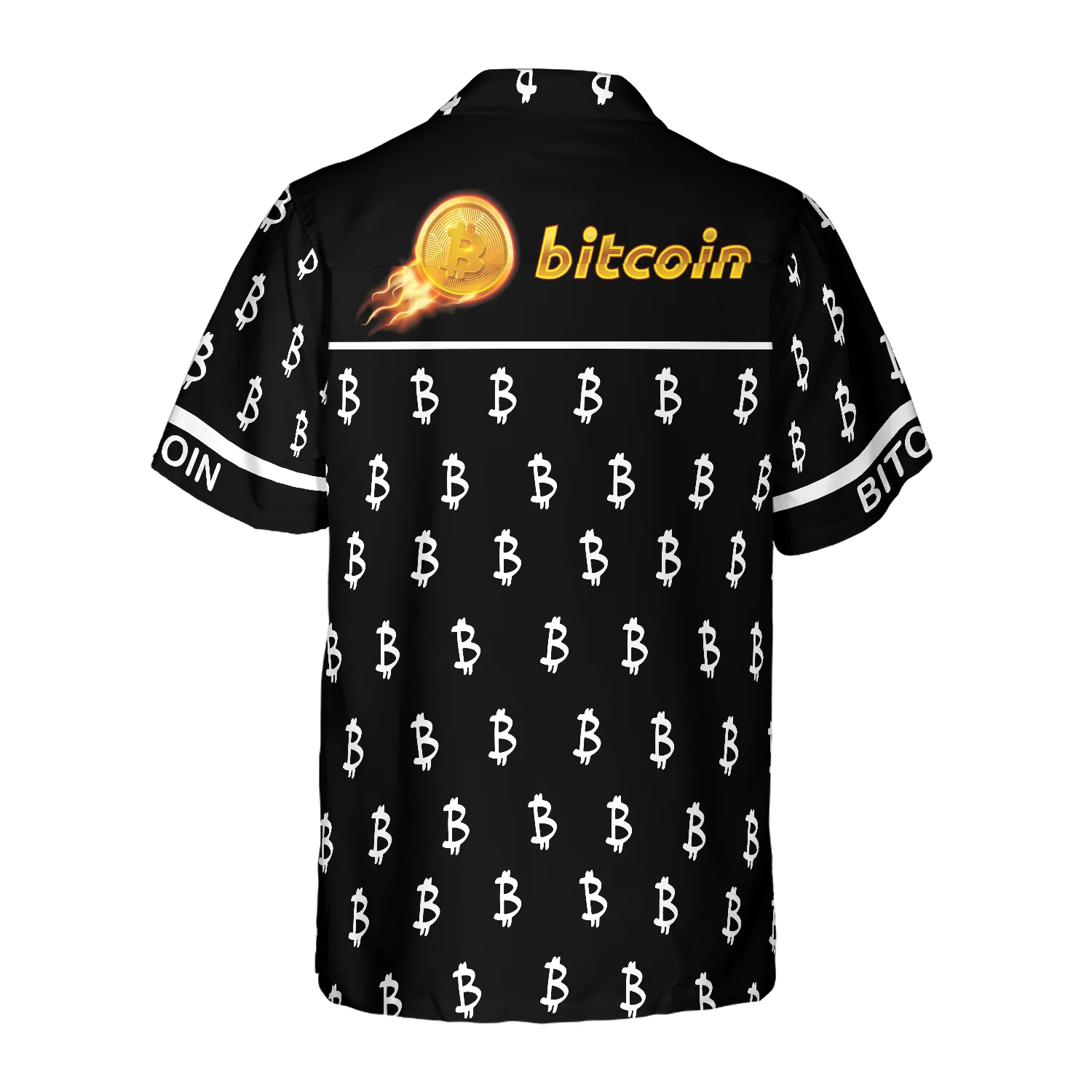 Black And White Bitcoin Pattern Hawaiian Shirt Aloha Shirt For Men and Women