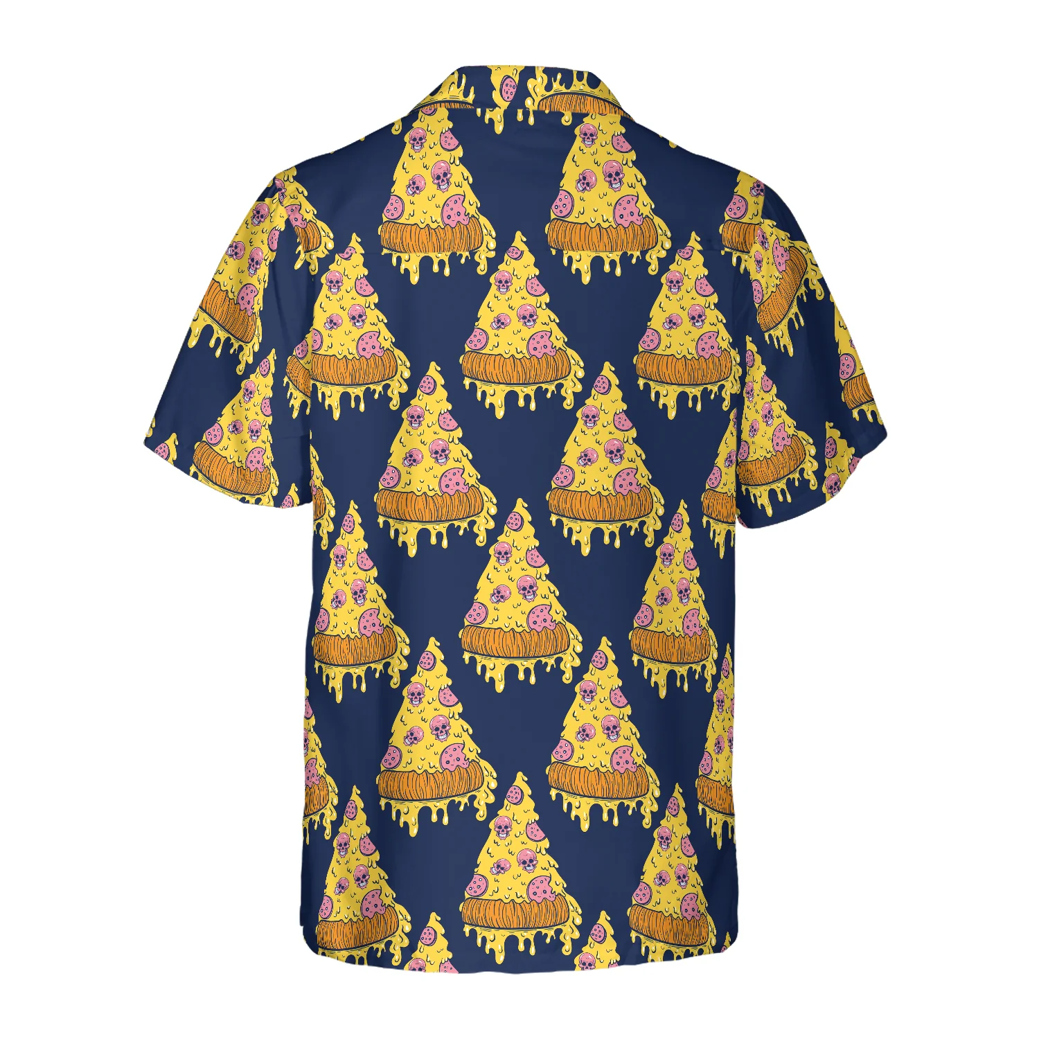 Pizza Skull Pattern Shirt Hawaiian Shirt Aloha Shirt For Men and Women