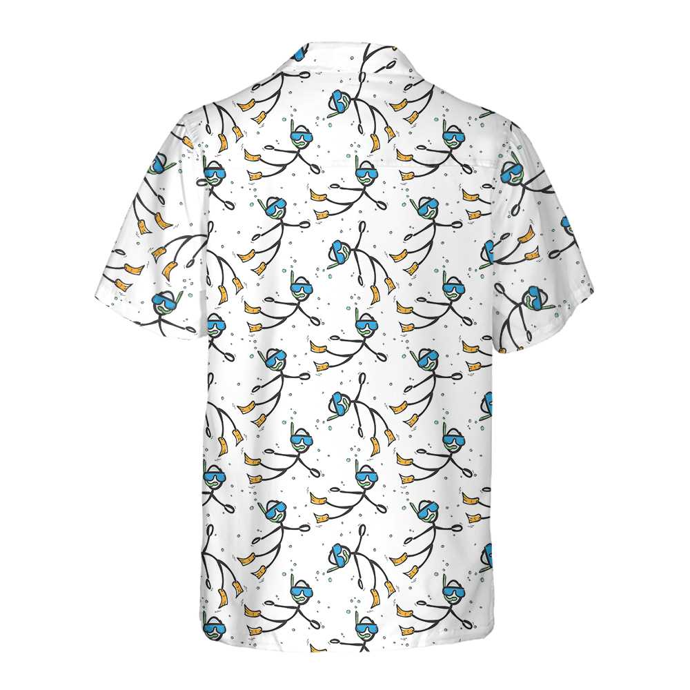 Stickfigures Scuba Diving Hawaiian Shirt Scuba Diving Shirt  Women Best Gift For Scuba Diving Lover Aloha Shirt For Men and Women