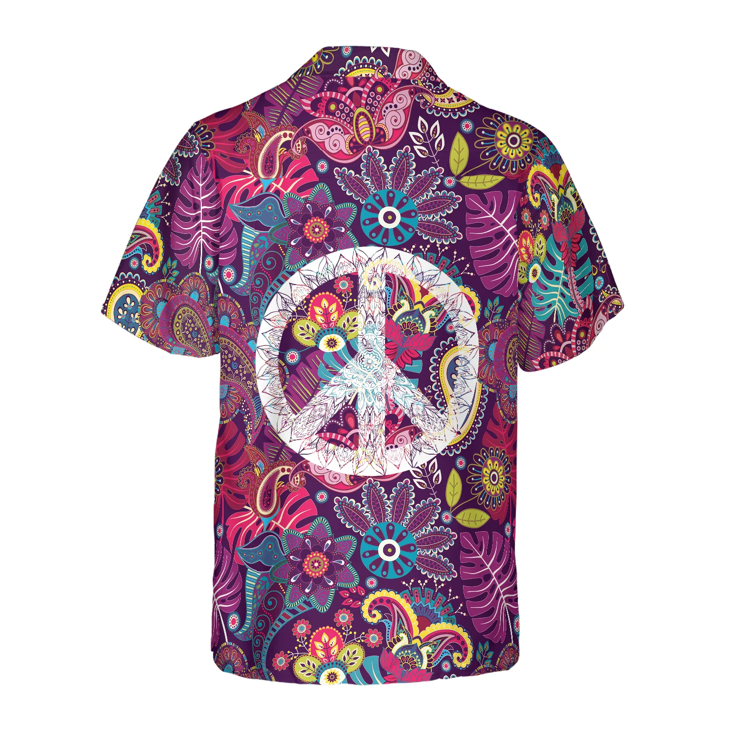 Paisley Tropical Leaves Hippie Hawaiian Shirt Aloha Shirt For Men and Women