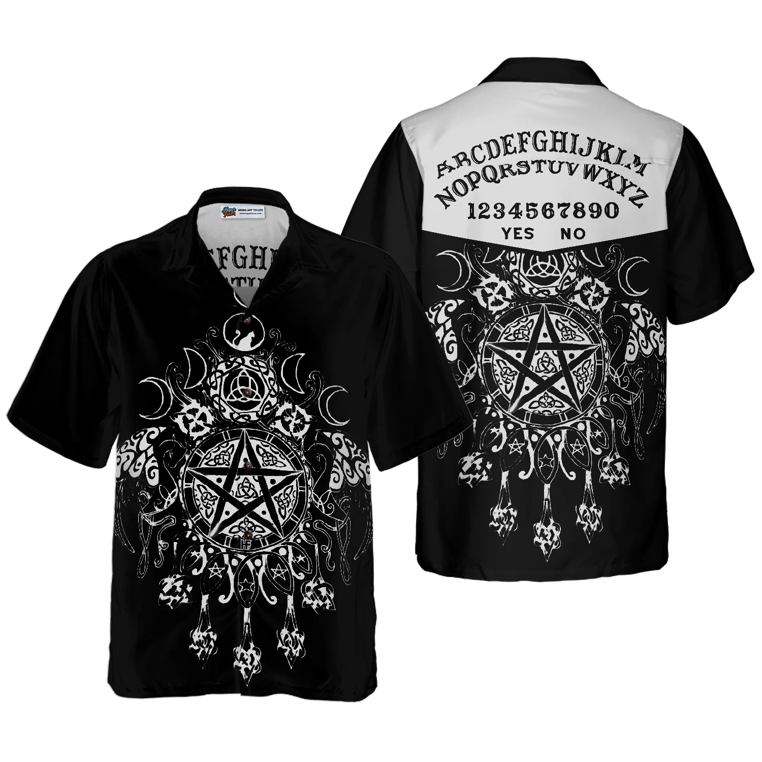 Wicca Pentagram Hawaiian Shirt Aloha Shirt For Men and Women