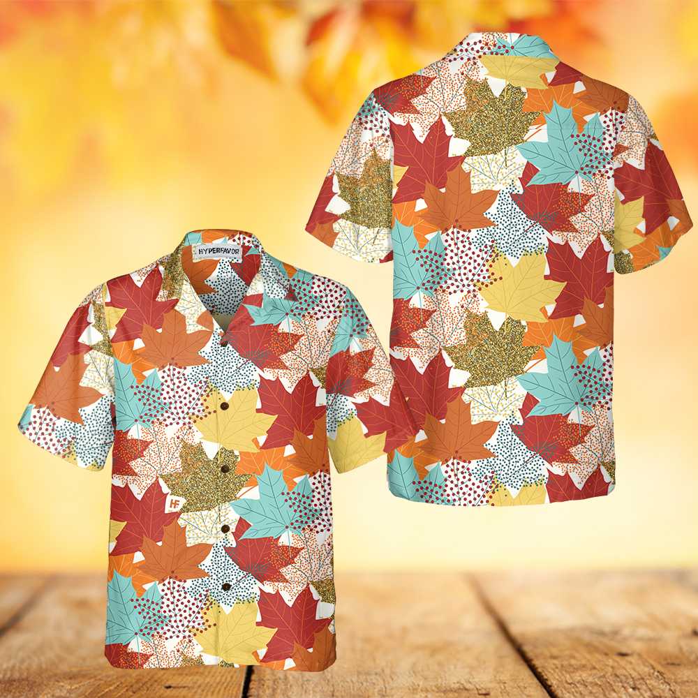 Fall Maple Leaves Hawaiian Shirt Autumn Vibe Thanksgiving Shirt Unique Gift For Thanksgiving Day Aloha Shirt For Men and Women