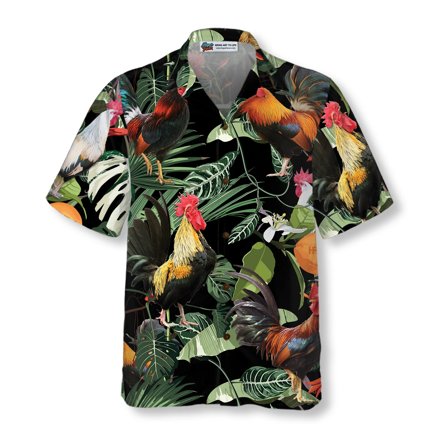 Happy Rooster Hawaiian Shirt Aloha Shirt For Men and Women