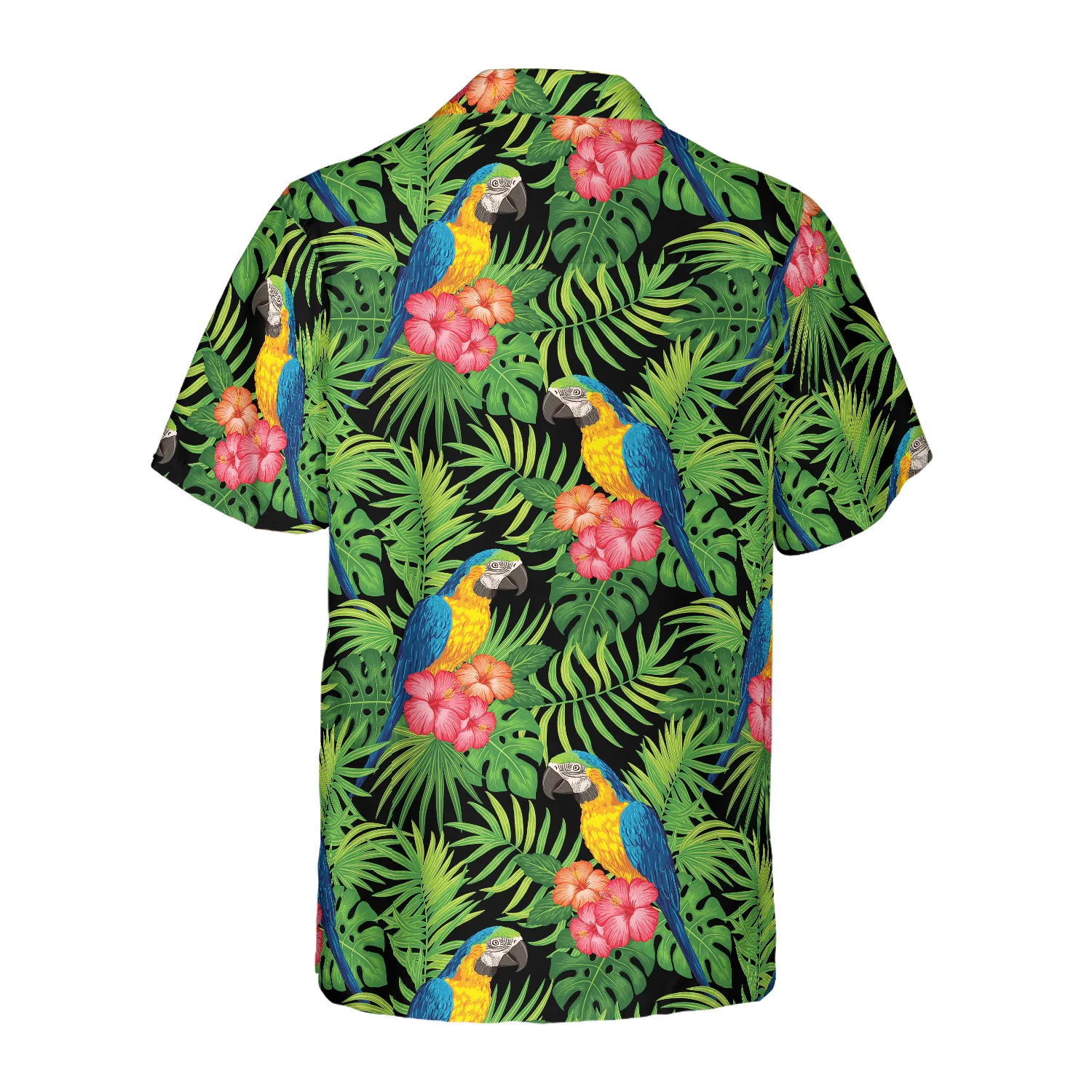 Parrots Hibiscus And Palm Leaves Hawaiian Shirt Aloha Shirt For Men and Women