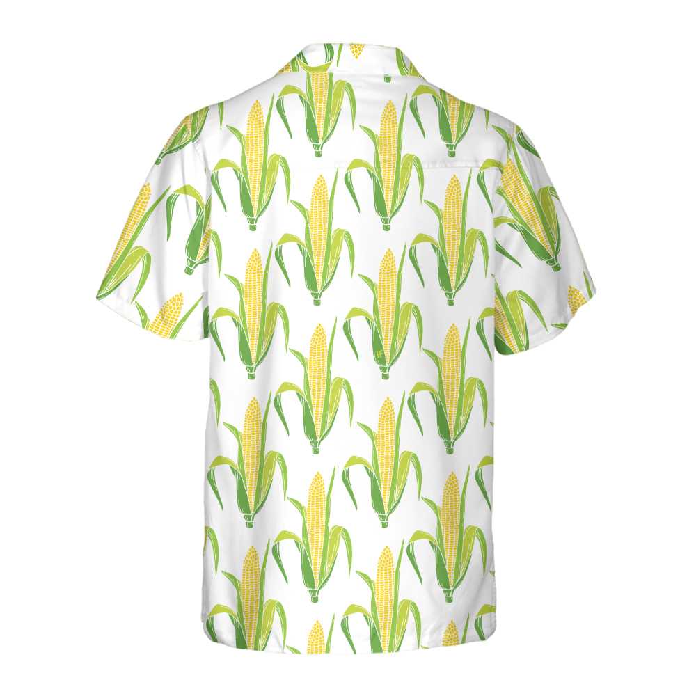 Yellow Corncobs With Green Leaves Corn Hawaiian Shirt Corn Shirt Short Sleeve Button Corn Cob Shirt Corn Gift Aloha Shirt For Men and Women