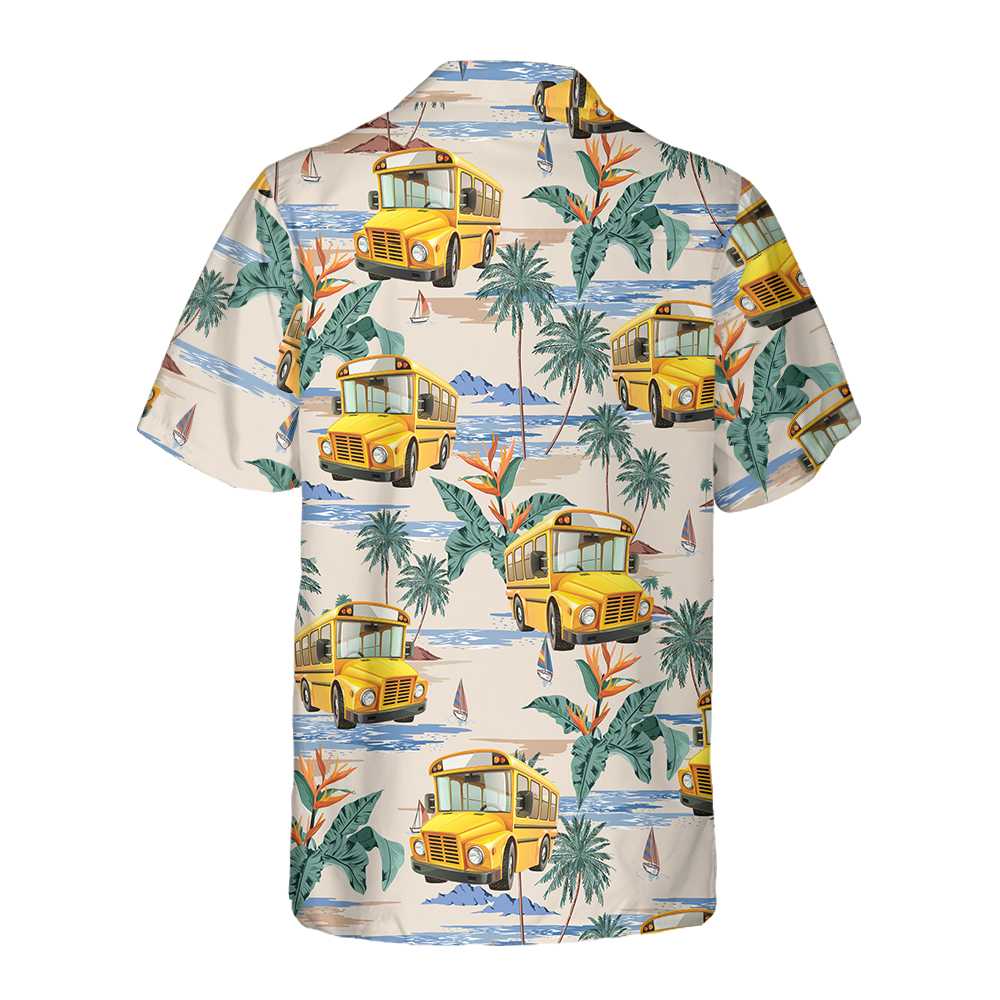 Bus Driver And Tropical Pattern Hawaiian Shirt Tropical Bus Driver Shirt Bus Driver Gift Idea Aloha Shirt For Men and Women