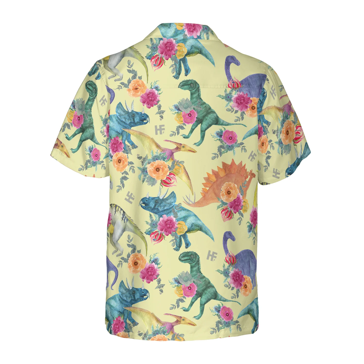 Floral Dinosaurs Hawaiian Shirt Aloha Shirt For Men and Women