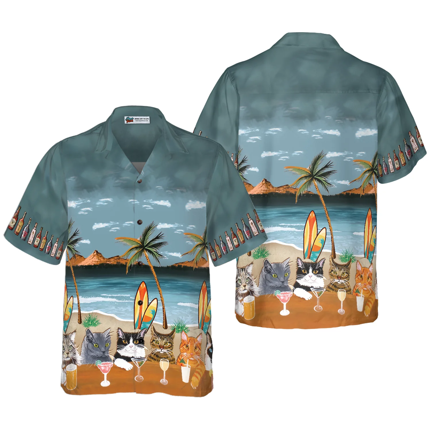 Cat Beer Alcohol Hawaiian Shirt Aloha Shirt For Men and Women