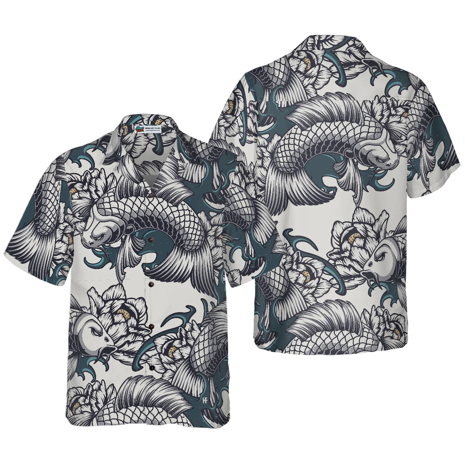 Traditional Floral Fish Hawaiian Shirt Aloha Shirt For Men and Women