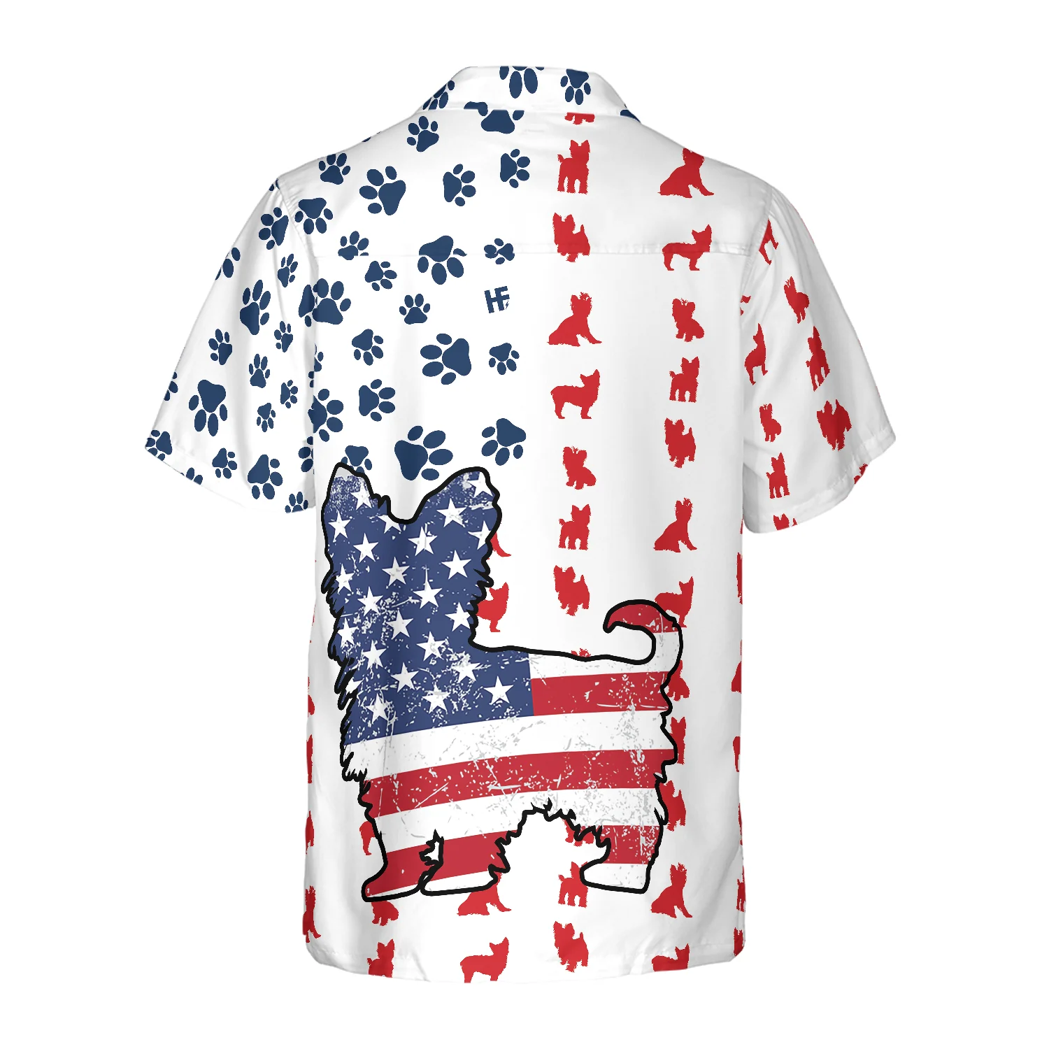 Yorkie American Flag Hawaiian Shirt Aloha Shirt For Men and Women