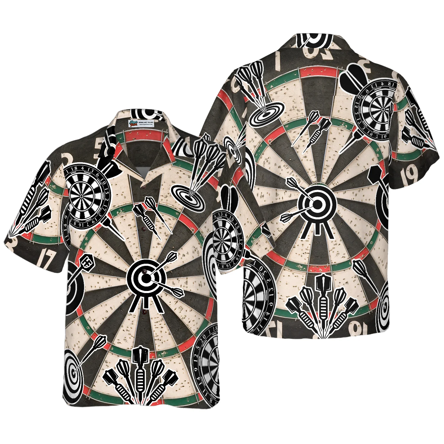 Darts Icon Game Pattern Hawaiian Shirt Aloha Shirt For Men and Women