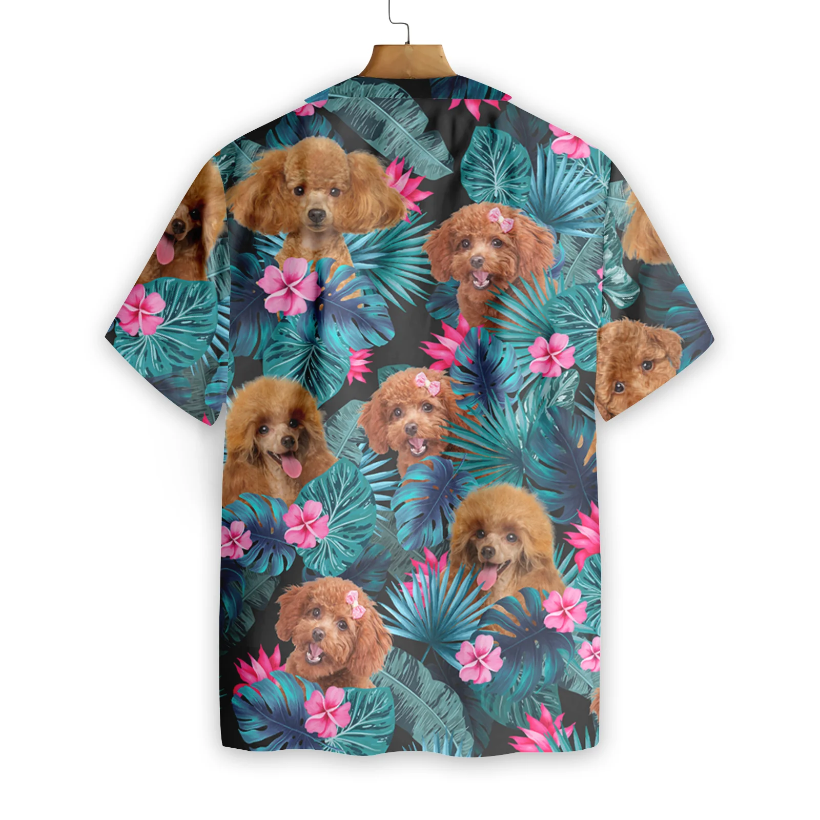 Tropical Poodle Hawaiian Shirt Aloha Shirt For Men and Women