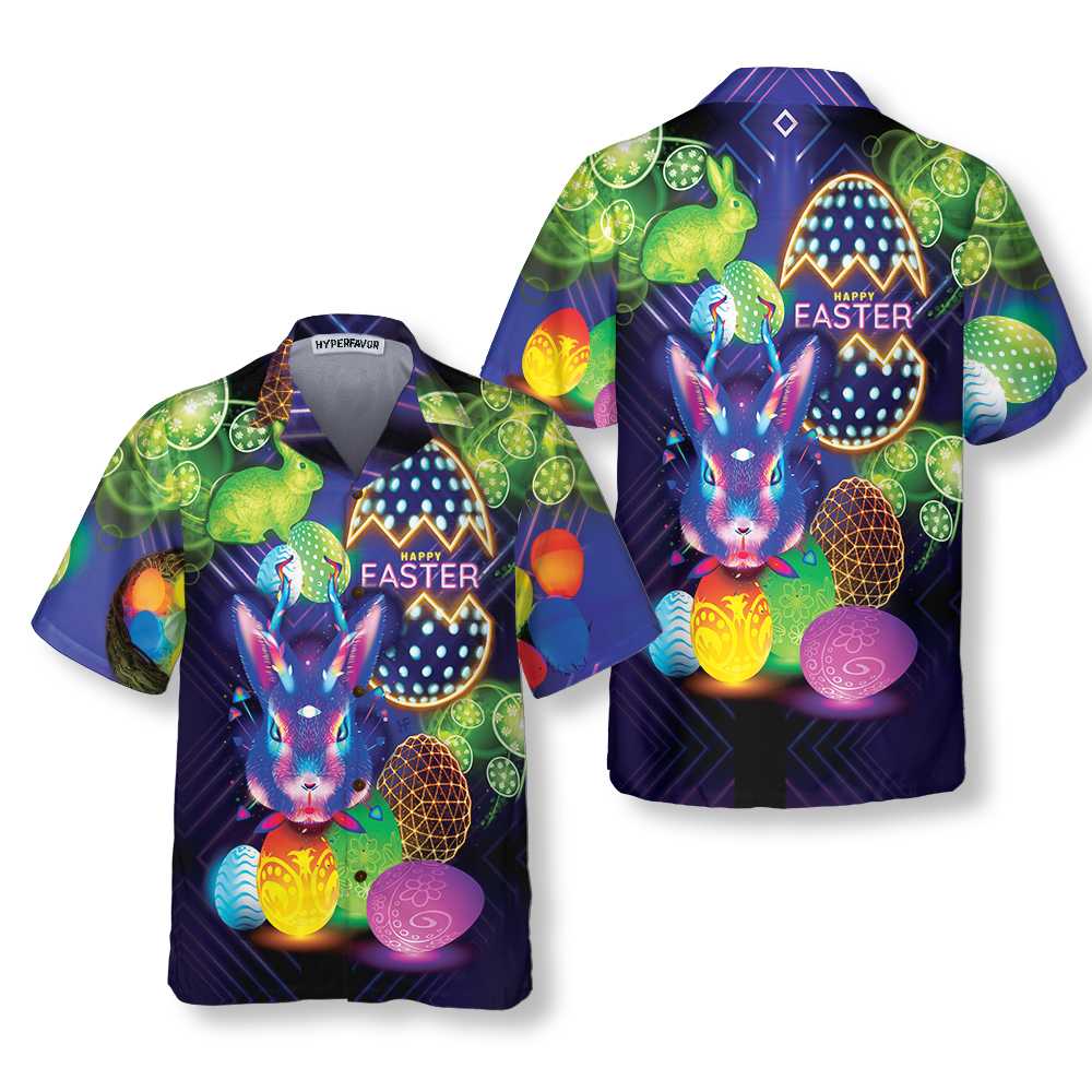 Happy Easter Hawaiian Shirt Easter Bunny Shirt Funny Easter Shirt  Easter Gift Ideas Aloha Shirt For Men and Women