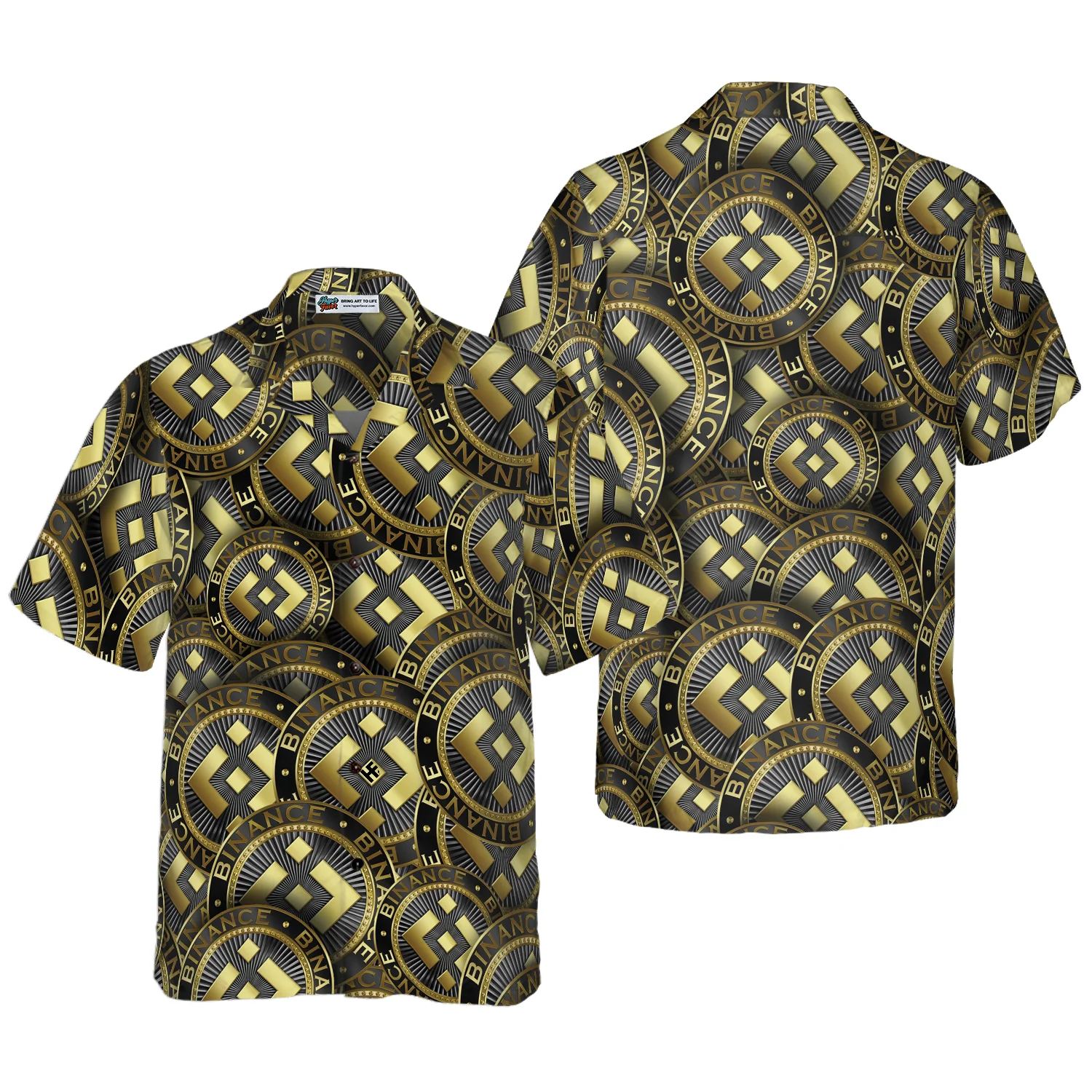 Binance Coin Golden Coin Hawaiian Shirt Aloha Shirt For Men and Women