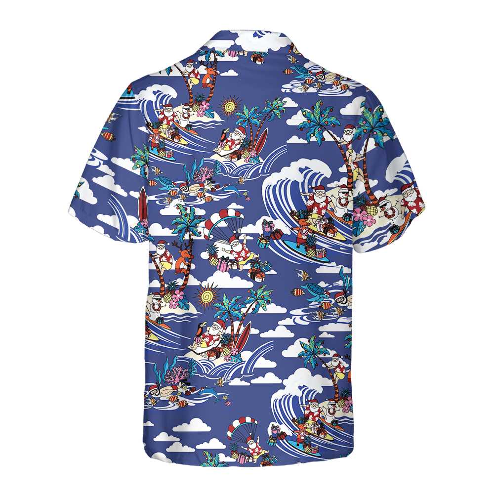 Merry Christmas Tropical Pattern Hawaiian Shirt Unique Christmas Shirt Best Christmas Gift Idea Aloha Shirt For Men and Women