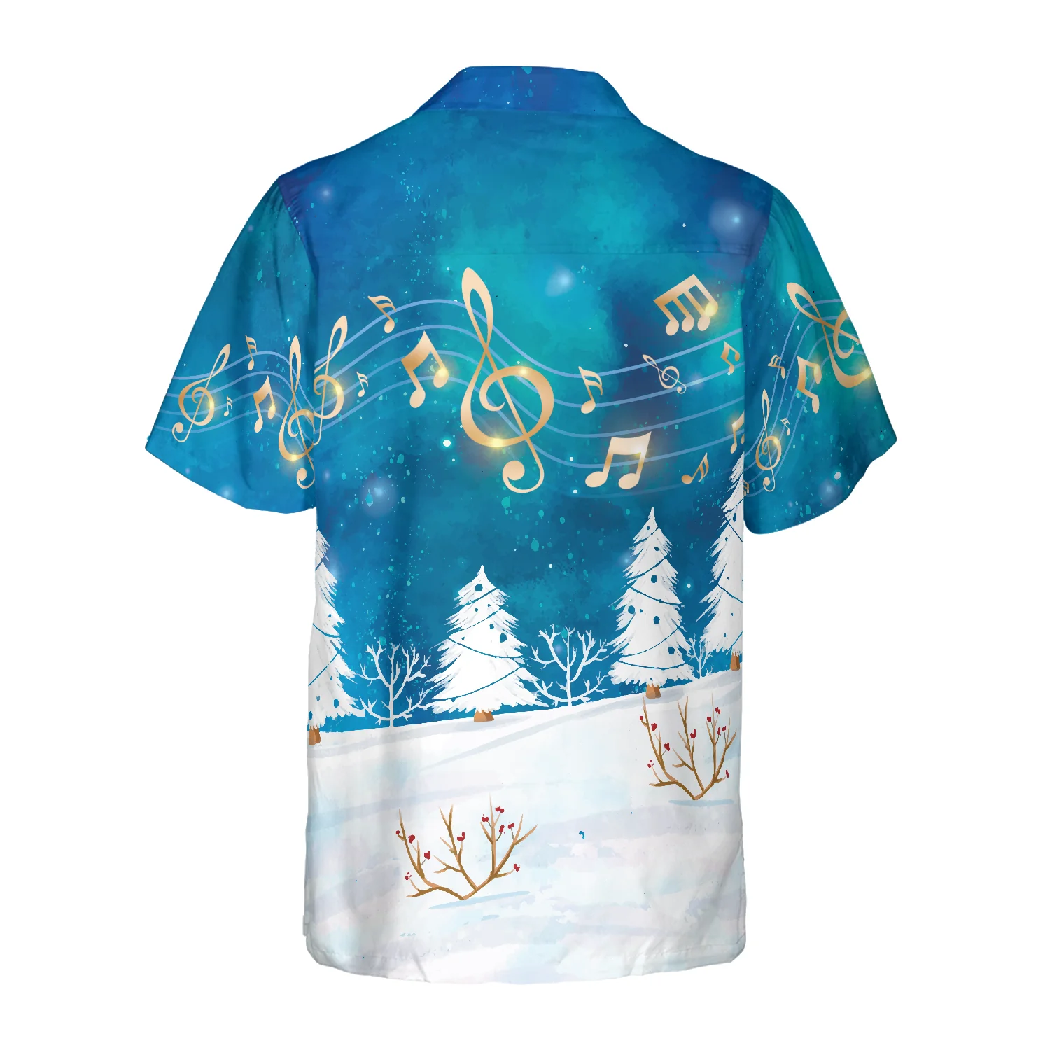 Hyperfavor Christmas Hawaiian Shirts Santa Sing Music Hawaiian Shirt Button Down Shirt Short Sleeve Aloha Shirt For Men and Women