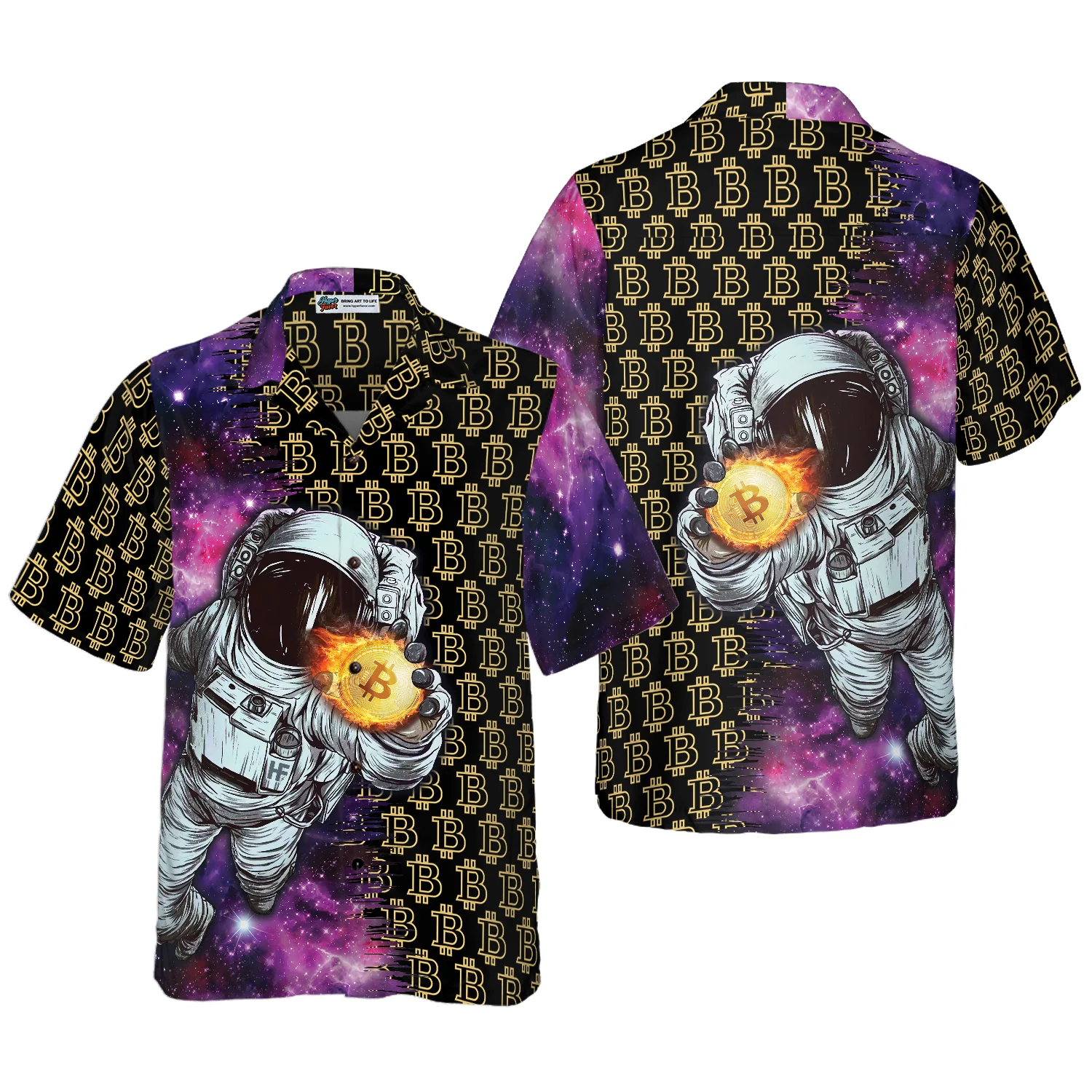 Bitcoin In The Galaxy Hawaiian Shirt Aloha Shirt For Men and Women