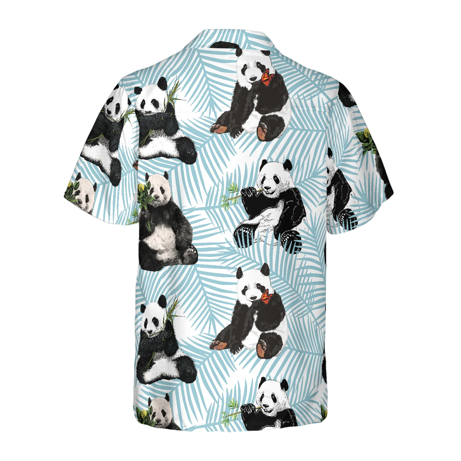 Panda On Palm Leaves Hawaiian Shirt Aloha Shirt For Men and Women