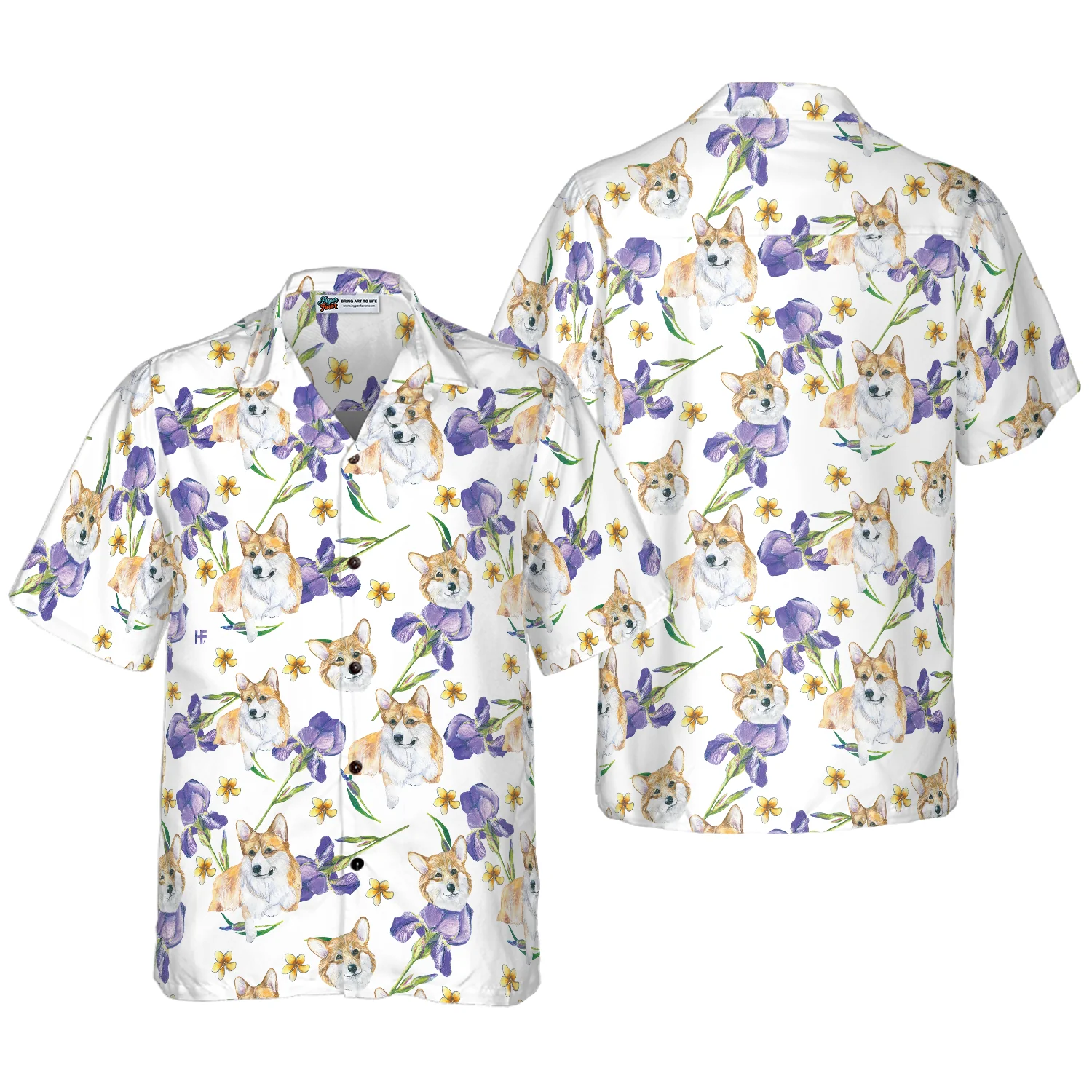 Corgi And Flowers Shirt Hawaiian Shirt Aloha Shirt For Men and Women