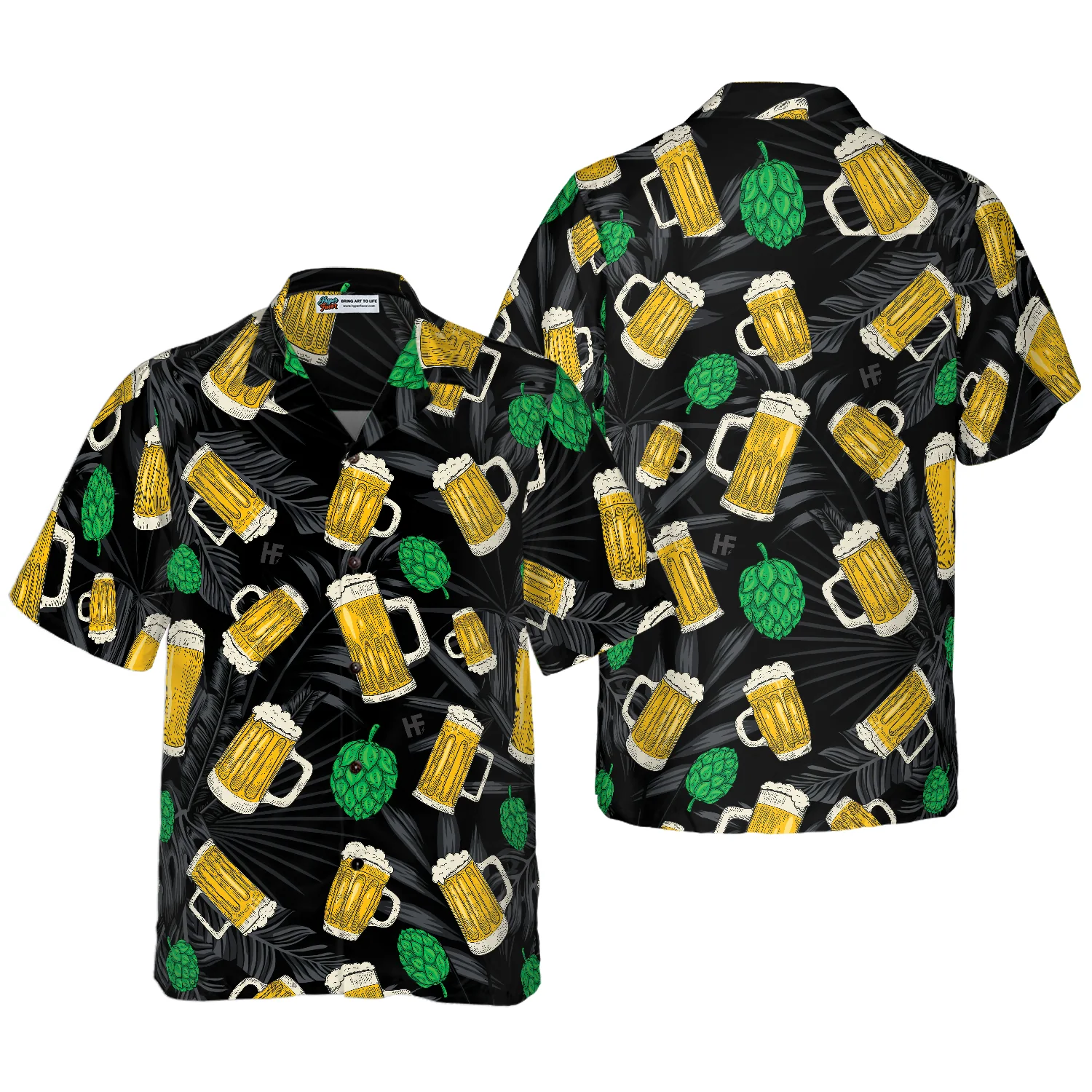 Beer Mugs And Hop Hawaiian Shirt Aloha Shirt For Men and Women