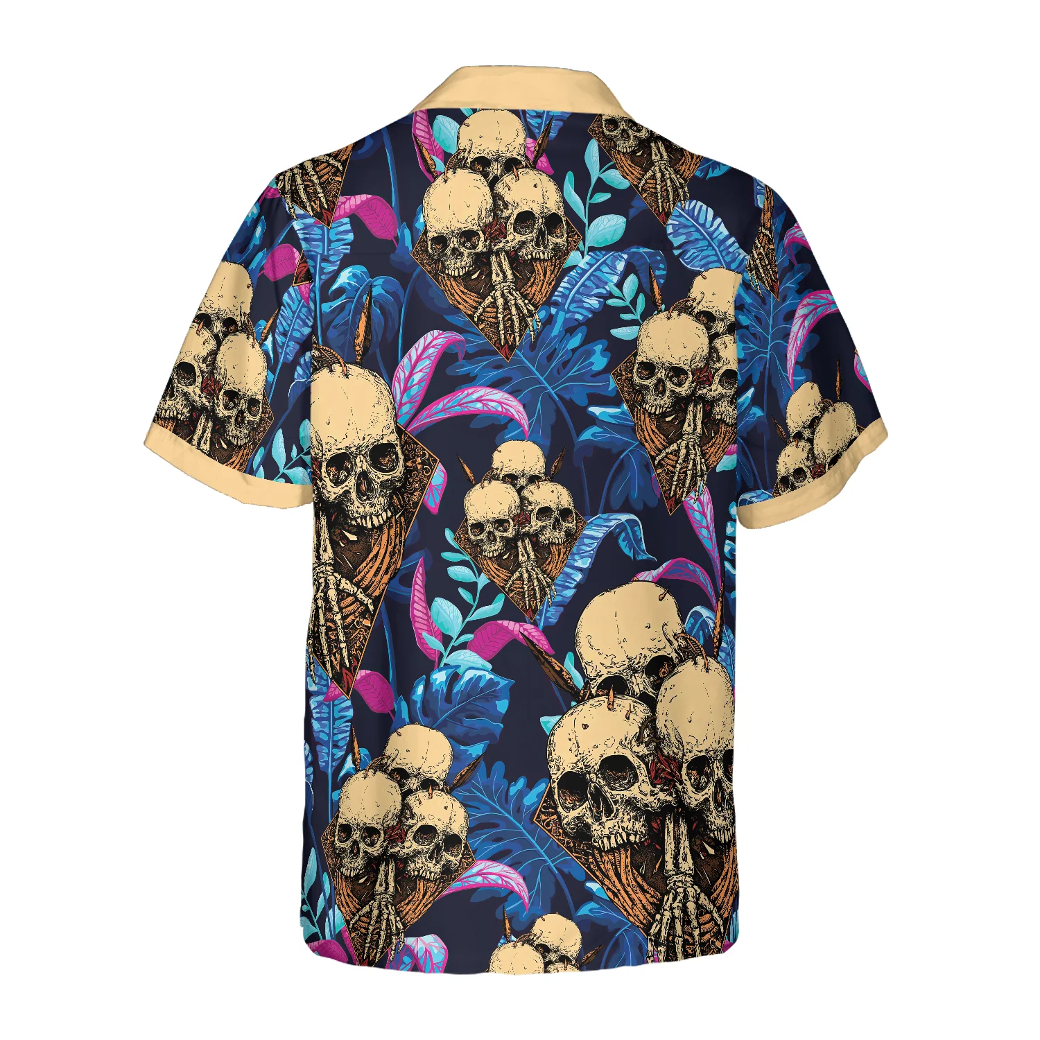 Skull Tropical Palm Leaves Background Hawaiian Shirt Aloha Shirt For Men and Women