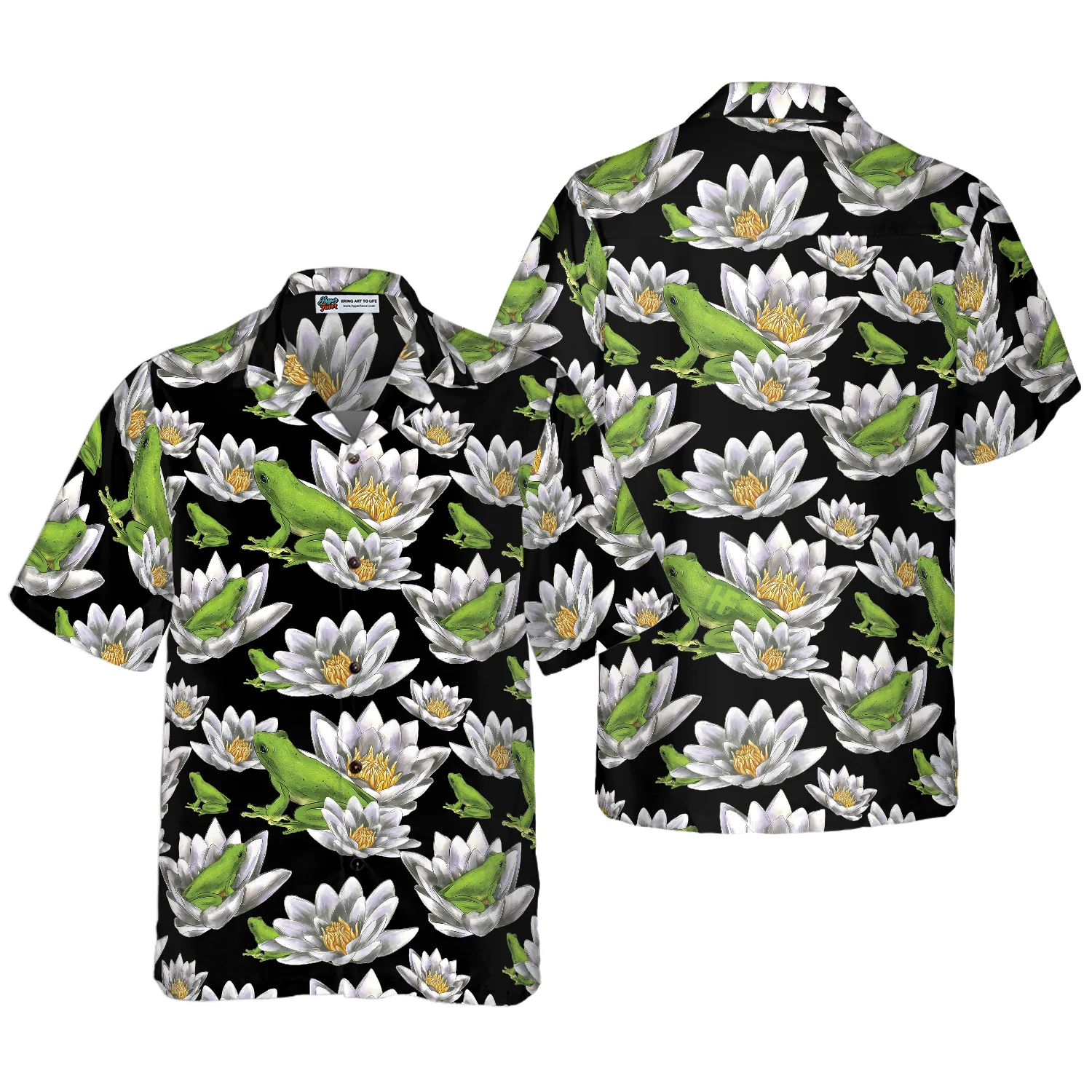 Frogs With Water Lilies Hawaiian Shirt Aloha Shirt For Men and Women